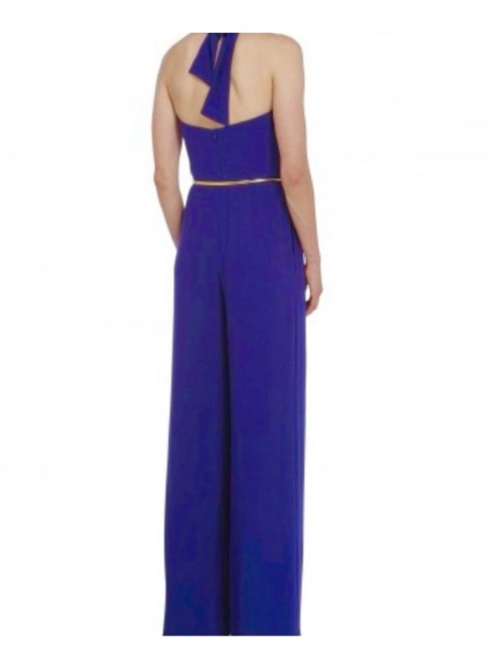 ESCADA | Halter Neck Wide-Leg Jumpsuit in Cobalt Blue